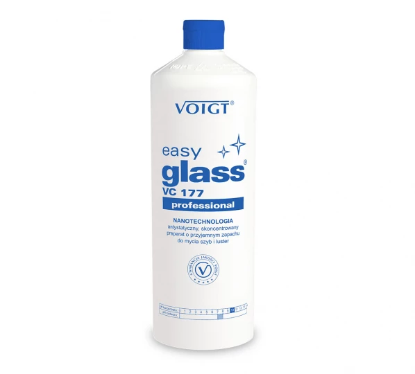 Antystatyczny, skoncentrowany preparat o przyjemnym zapachu do mycia szyb i luster - EASY GLASS VC177 - cleaning & hospital - Szyby, meble, sprzęty