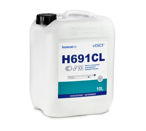 Mycie w zmywarkach przemysłowych. Detergent chlorowy - H691CL - horecaline - Zmywarki przemysłowe