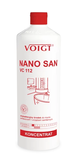 Myjąco-dezynfekcyjny środek do mycia pomieszczeń i urządzeń sanitarnych - NANO SAN VC 112 - Dezynfekcja - Profesjonalne środki utrzymania czystości - Łazienka